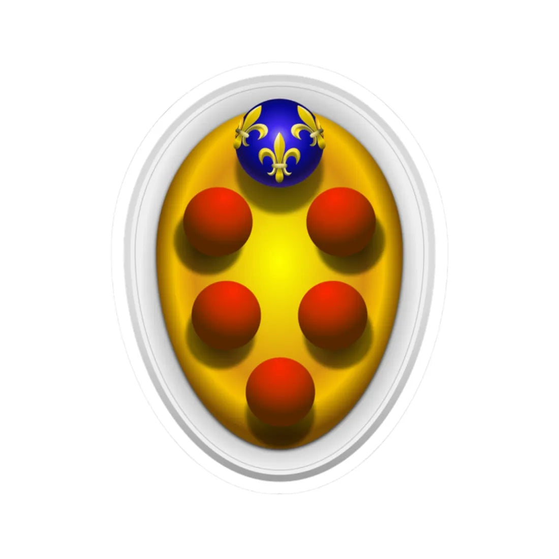 Coat of arms of the House of Medici Baroque period representation (Italy) (Coat of Arms) STICKER Vinyl Kiss-Cut Decal 2 Inch White - The Sticker Space