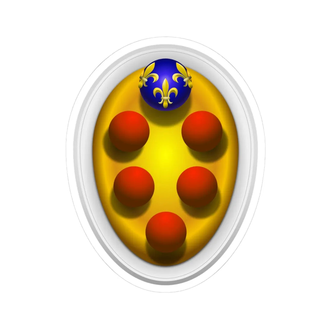 Coat of arms of the House of Medici Baroque period representation (Italy) (Coat of Arms) STICKER Vinyl Kiss-Cut Decal 3 Inch White - The Sticker Space