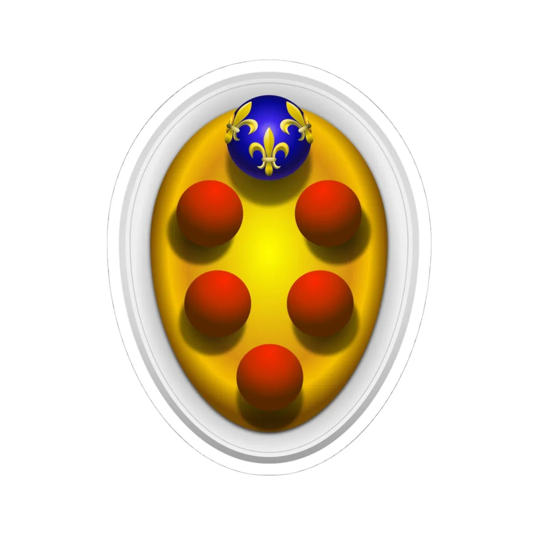 Coat of arms of the House of Medici Baroque period representation (Italy) (Coat of Arms) STICKER Vinyl Kiss-Cut Decal 4 Inch White - The Sticker Space