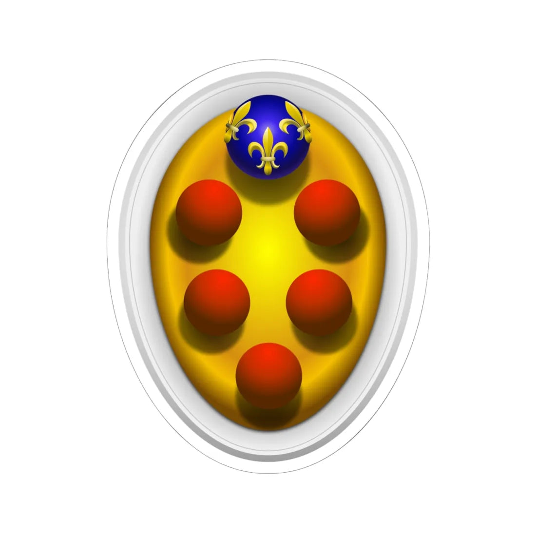 Coat of arms of the House of Medici Baroque period representation (Italy) (Coat of Arms) STICKER Vinyl Kiss-Cut Decal 6 Inch White - The Sticker Space