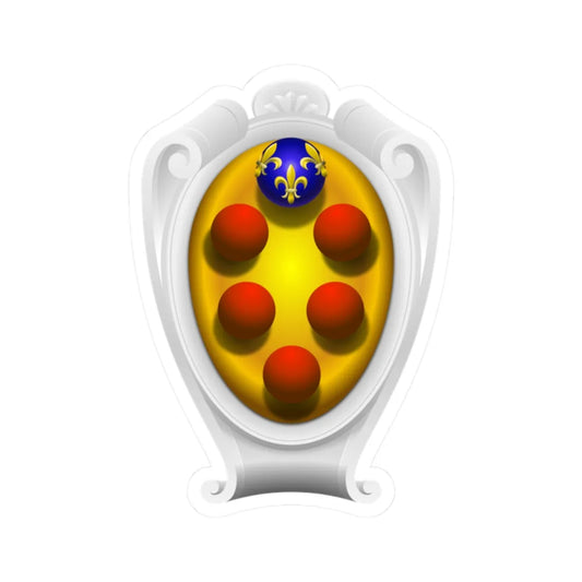 Coat of arms of the House of Medici Baroque period representation - type 2 (Italy) (Coat of Arms) STICKER Vinyl Kiss-Cut Decal 2 Inch White - The Sticker Space