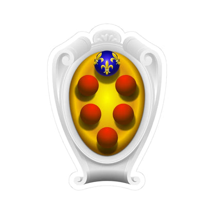 Coat of arms of the House of Medici Baroque period representation - type 2 (Italy) (Coat of Arms) STICKER Vinyl Kiss-Cut Decal 3 Inch White - The Sticker Space