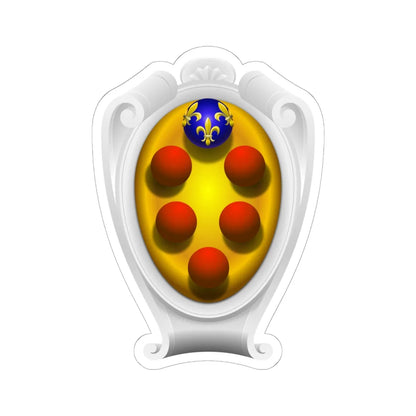 Coat of arms of the House of Medici Baroque period representation - type 2 (Italy) (Coat of Arms) STICKER Vinyl Kiss-Cut Decal 6 Inch White - The Sticker Space