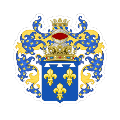 Coat of Arms of the House of Orleans-Galliera Since 1997 (Italy) (Coat of Arms) STICKER Vinyl Kiss-Cut Decal 4 Inch White - The Sticker Space