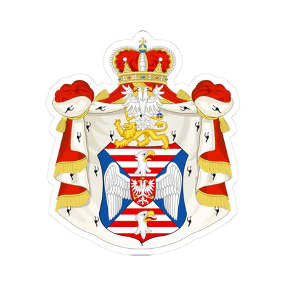 Coat of arms of the House of Petrović-Njegoš (Montenegro) (Coat of Arms) STICKER Vinyl Kiss-Cut Decal 3 Inch White - The Sticker Space
