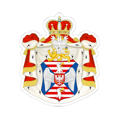 Coat of arms of the House of Petrović-Njegoš (Montenegro) (Coat of Arms) STICKER Vinyl Kiss-Cut Decal 6 Inch White - The Sticker Space