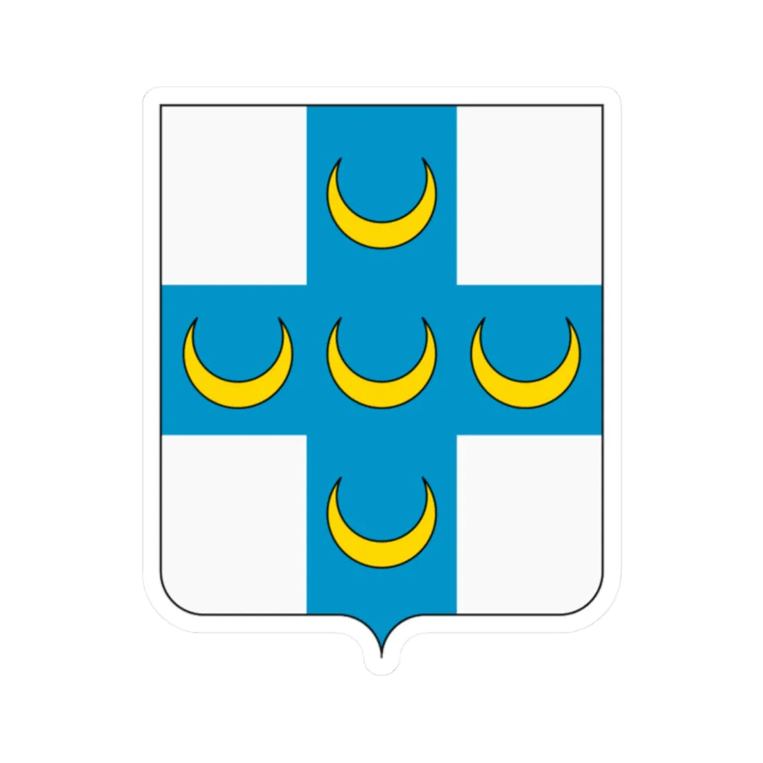 Coat of arms of the House of Piccolomini (Italy) (Coat of Arms) STICKER Vinyl Kiss-Cut Decal 2 Inch White - The Sticker Space