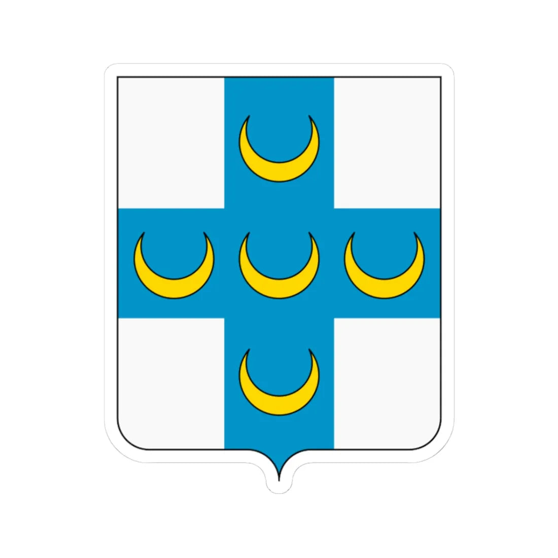 Coat of arms of the House of Piccolomini (Italy) (Coat of Arms) STICKER Vinyl Kiss-Cut Decal 3 Inch White - The Sticker Space