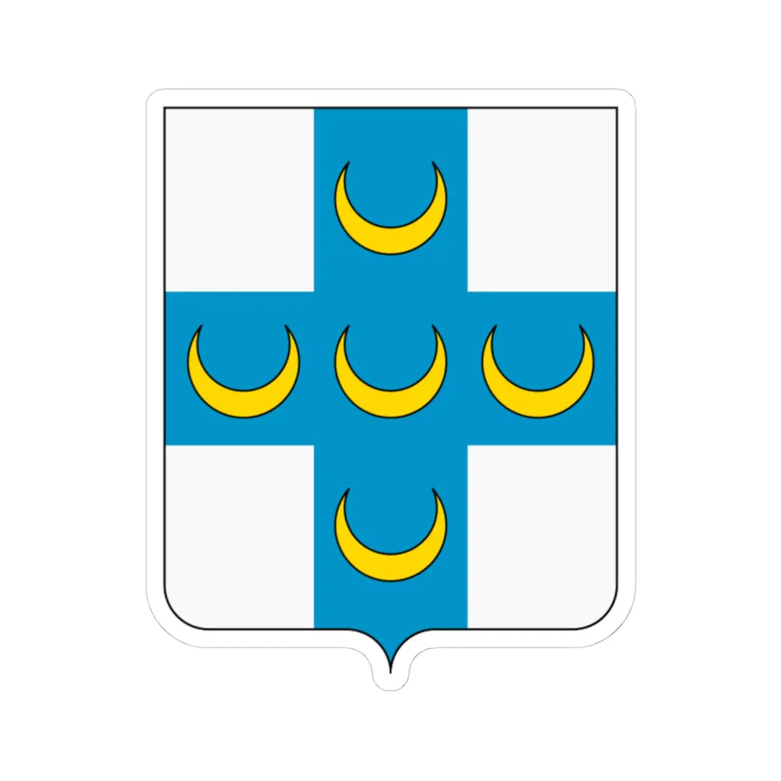 Coat of arms of the House of Piccolomini (Italy) (Coat of Arms) STICKER Vinyl Kiss-Cut Decal 4 Inch White - The Sticker Space