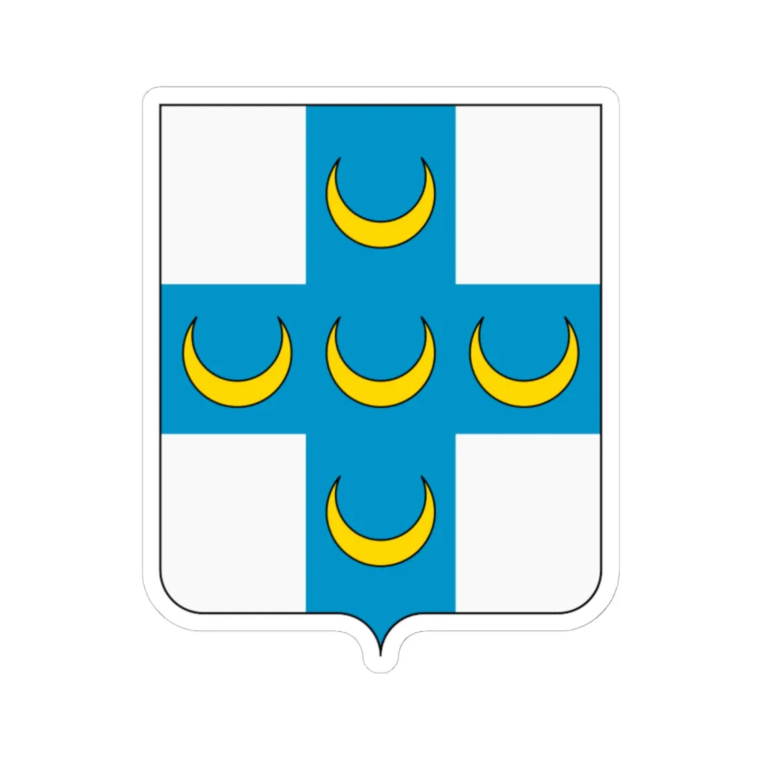 Coat of arms of the House of Piccolomini (Italy) (Coat of Arms) STICKER Vinyl Kiss-Cut Decal 6 Inch White - The Sticker Space