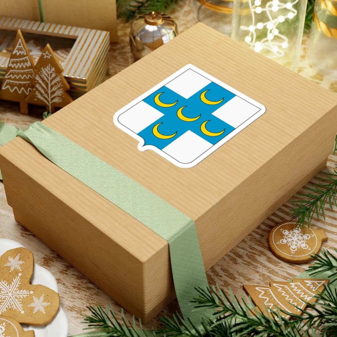 Coat of arms of the House of Piccolomini (Italy) (Coat of Arms) STICKER Vinyl Kiss-Cut Decal - The Sticker Space