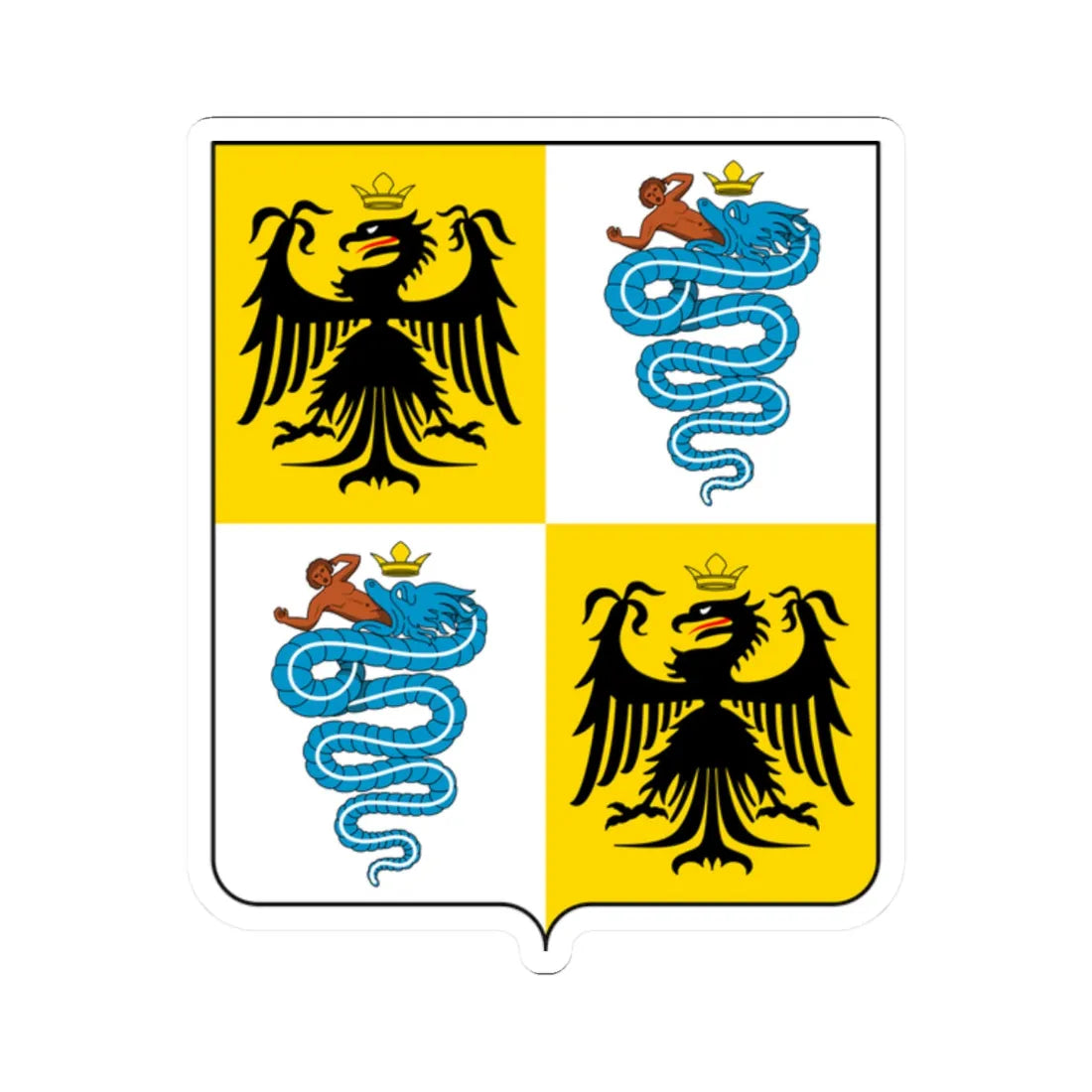 Coat of arms of the House of Sforza (Italy) (Coat of Arms) STICKER Vinyl Kiss-Cut Decal 2 Inch White - The Sticker Space