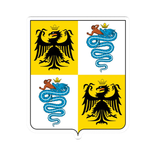 Coat of arms of the House of Sforza (Italy) (Coat of Arms) STICKER Vinyl Kiss-Cut Decal 2 Inch White - The Sticker Space