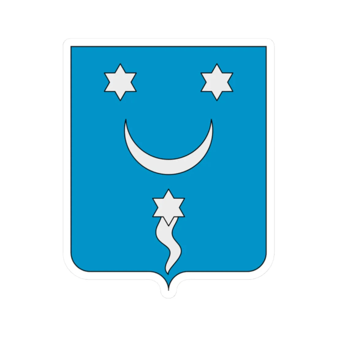 Coat of arms of the House of Tuccimei (Italy) (Coat of Arms) STICKER Vinyl Kiss-Cut Decal 2 Inch White - The Sticker Space