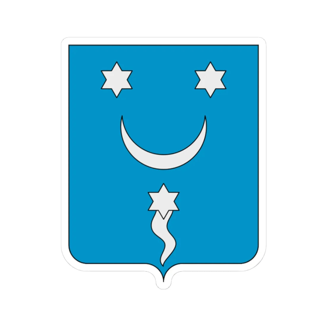 Coat of arms of the House of Tuccimei (Italy) (Coat of Arms) STICKER Vinyl Kiss-Cut Decal 3 Inch White - The Sticker Space