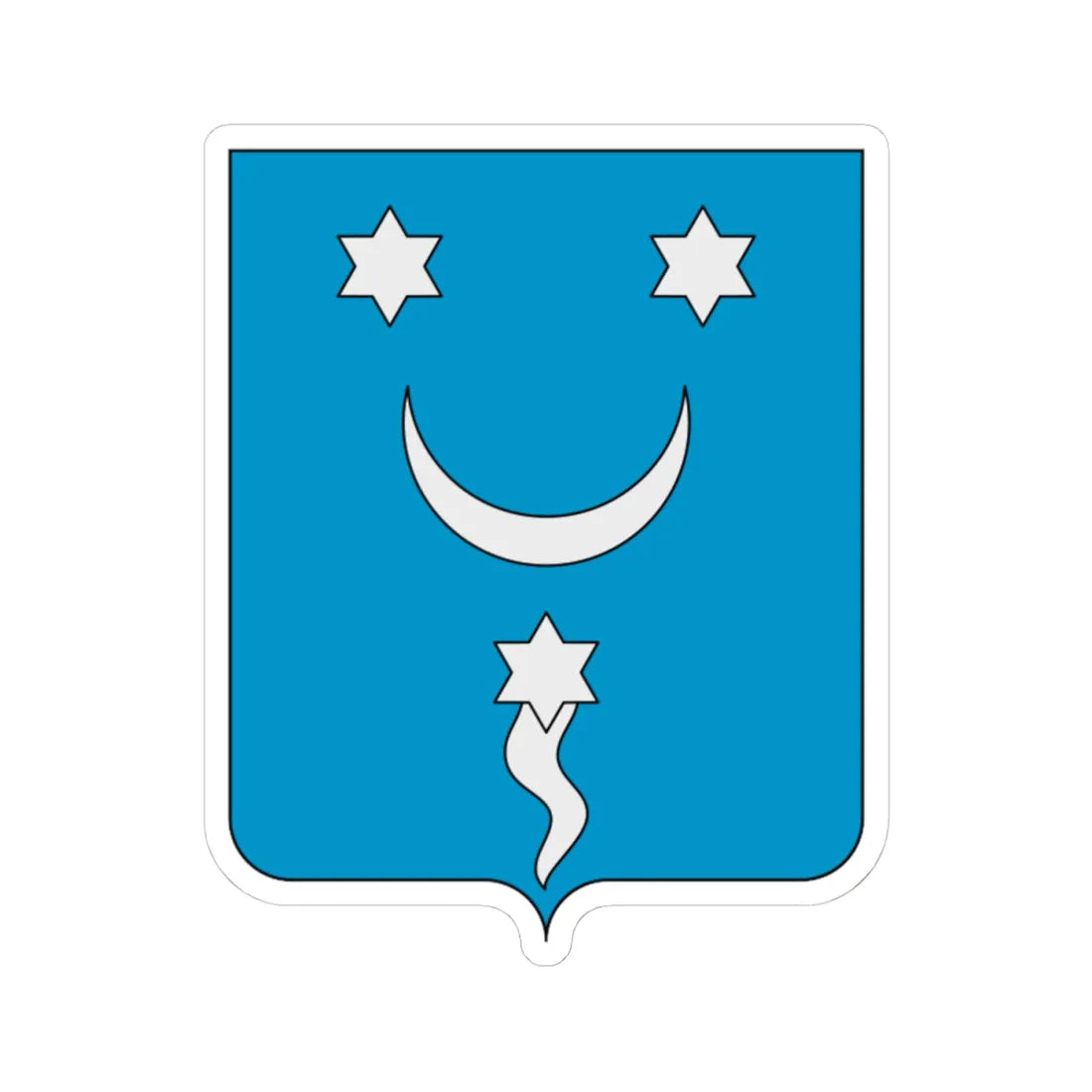 Coat of arms of the House of Tuccimei (Italy) (Coat of Arms) STICKER Vinyl Kiss-Cut Decal 4 Inch White - The Sticker Space