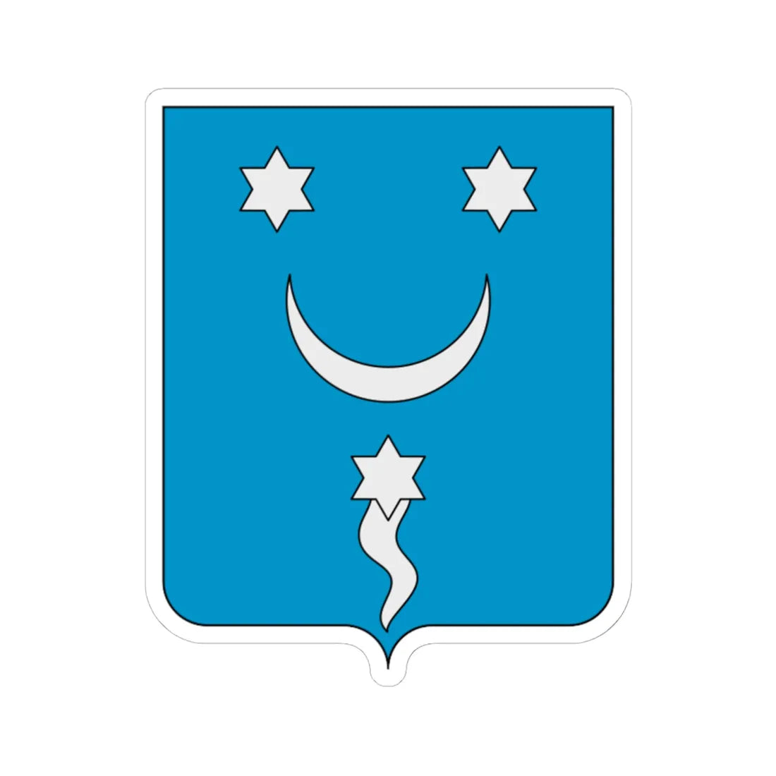 Coat of arms of the House of Tuccimei (Italy) (Coat of Arms) STICKER Vinyl Kiss-Cut Decal 6 Inch White - The Sticker Space