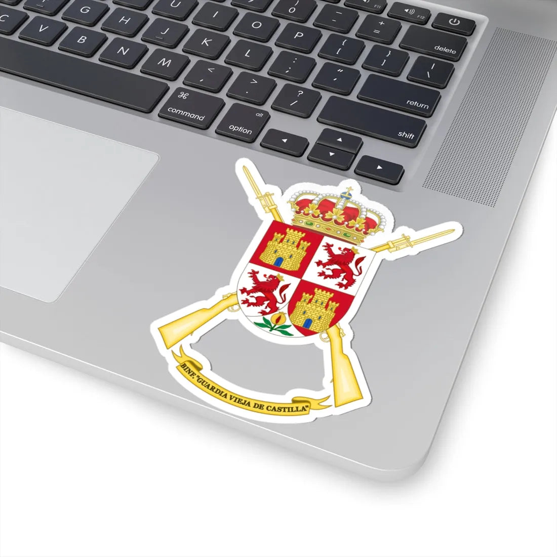 Coat of Arms of the Infantry Battalion Guardia Vieja de Castilla (Spain) (Coat of Arms) STICKER Vinyl Kiss-Cut Decal - The Sticker Space