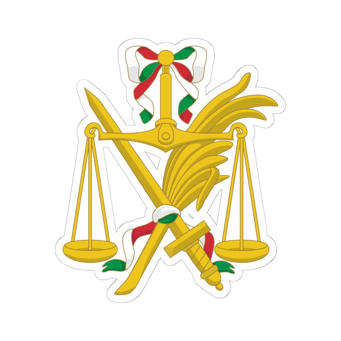 Coat of arms of the Italian Republic Napoleonic (Italy) (Coat of Arms) STICKER Vinyl Kiss-Cut Decal 6 Inch White - The Sticker Space