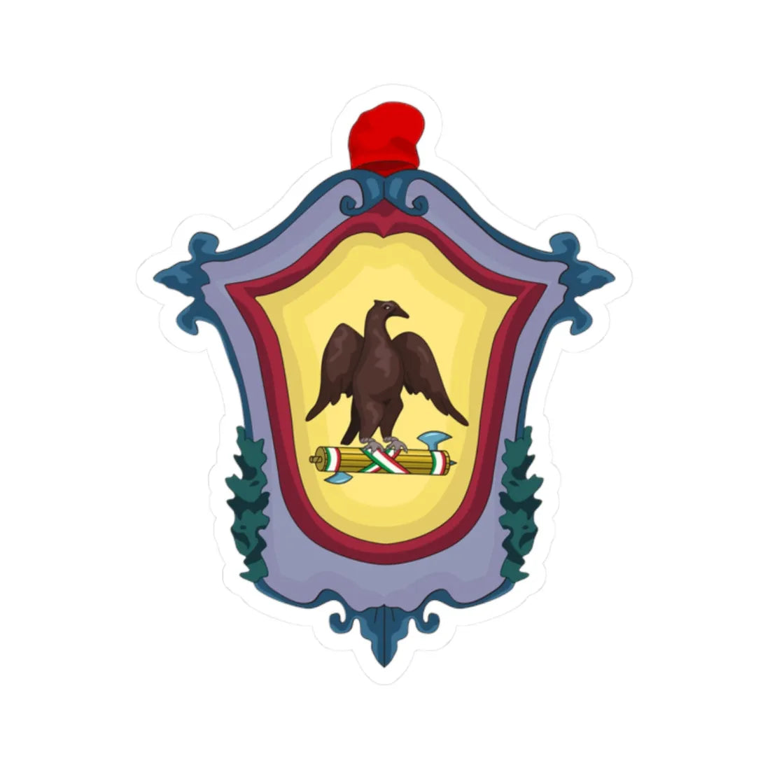 Coat of arms of the Italian United Provinces (Italy) (Coat of Arms) STICKER Vinyl Kiss-Cut Decal 2 Inch White - The Sticker Space