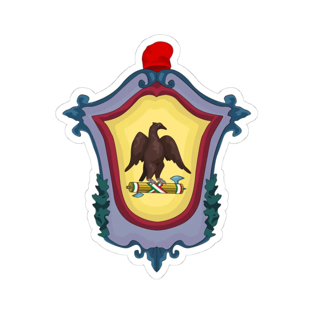 Coat of arms of the Italian United Provinces (Italy) (Coat of Arms) STICKER Vinyl Kiss-Cut Decal 4 Inch White - The Sticker Space