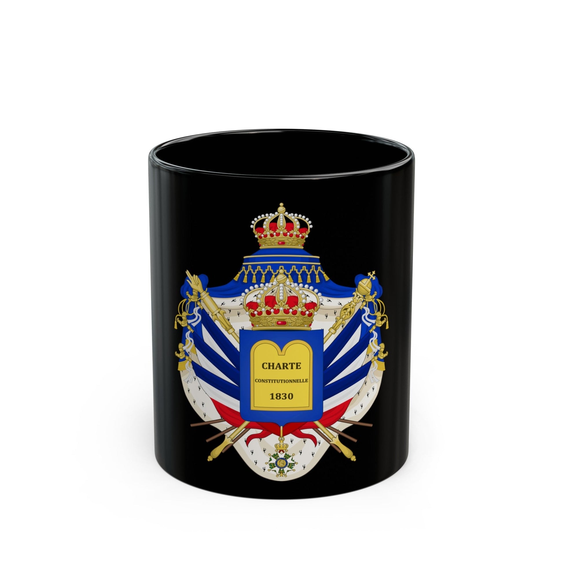 Coat of Arms of the July Monarchy (1831-48) - Black Coffee Mug-11oz-The Sticker Space