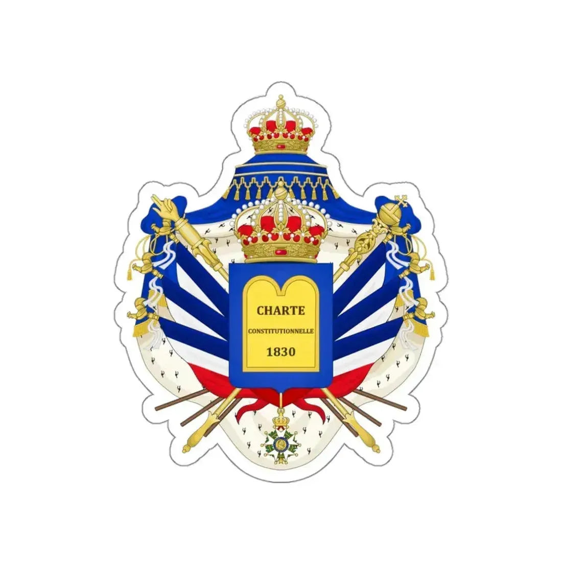 Coat of Arms of the July Monarchy (1831-48) STICKER Vinyl Die-Cut Decal 3 Inch - The Sticker Space