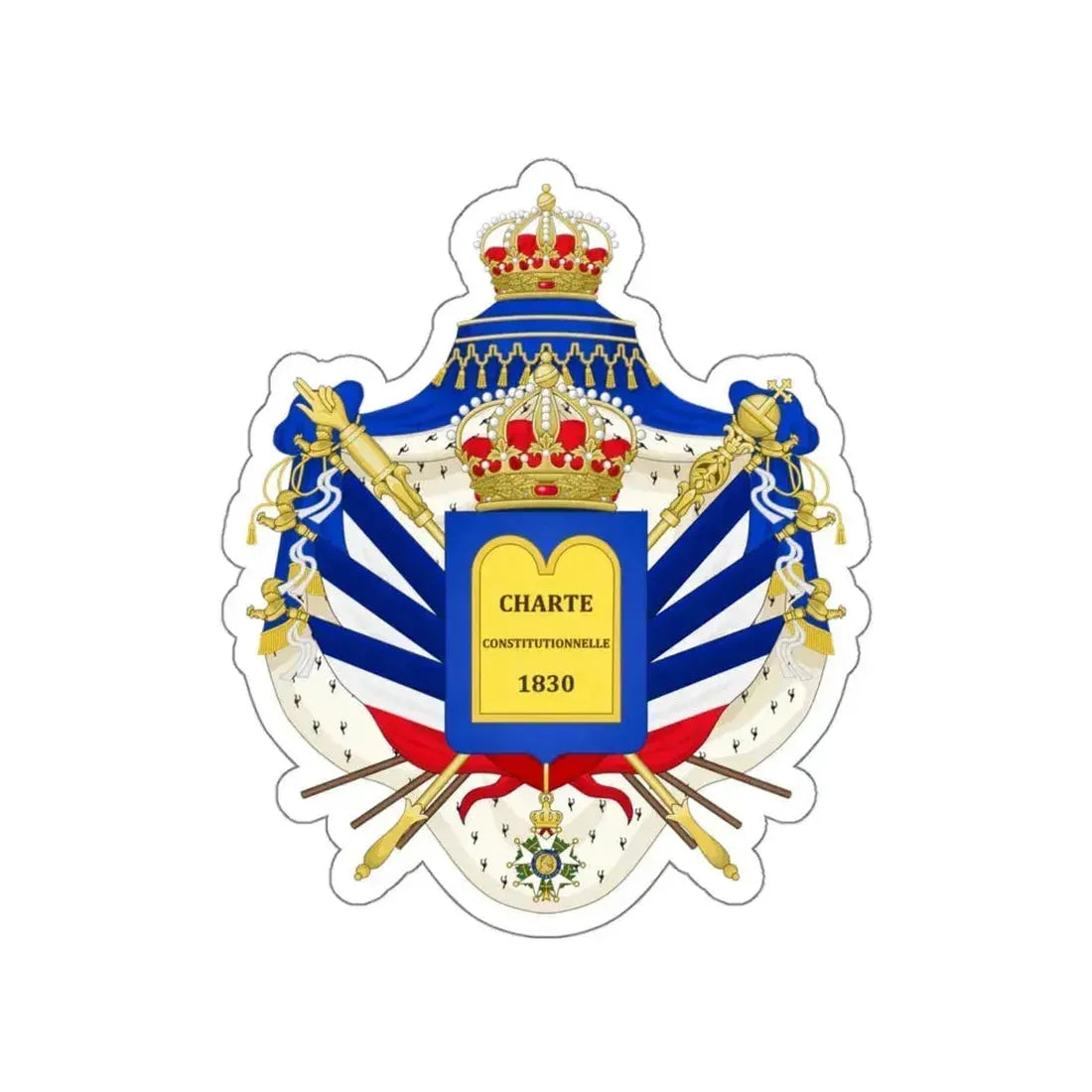 Coat of Arms of the July Monarchy (1831-48) STICKER Vinyl Die-Cut Decal 4 Inch - The Sticker Space