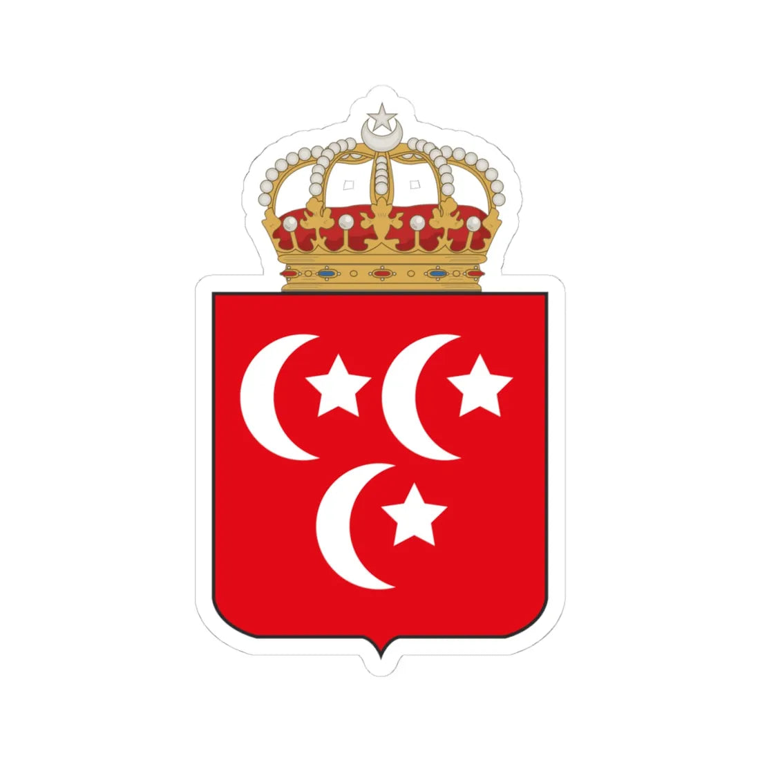 Coat of arms of the Khedive of Egypt (Algeria) (Coat of Arms) STICKER Vinyl Kiss-Cut Decal 4 Inch White - The Sticker Space