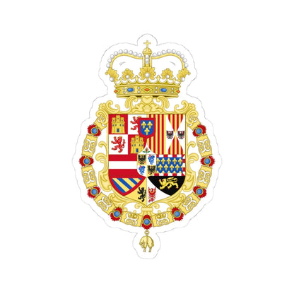 Coat of Arms of the King of Spain as Monarch of Milan 1700-1714 (Italy) (Coat of Arms) STICKER Vinyl Kiss-Cut Decal 4 Inch White - The Sticker Space