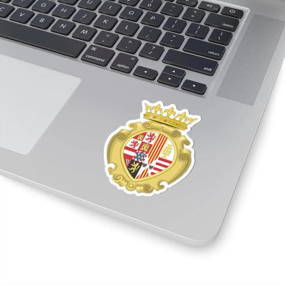 Coat of Arms of the King of Spain as Monarch of Naples and Sicily 1598-1665 (Italy) (Coat of Arms) STICKER Vinyl Kiss-Cut Decal - The Sticker Space