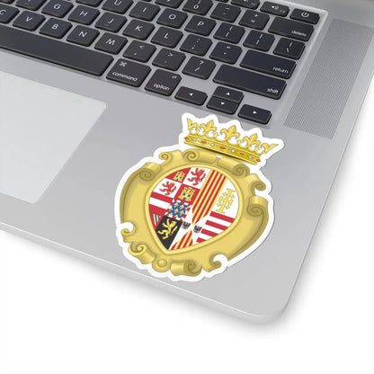 Coat of Arms of the King of Spain as Monarch of Naples and Sicily 1598-1665 (Italy) (Coat of Arms) STICKER Vinyl Kiss-Cut Decal - The Sticker Space
