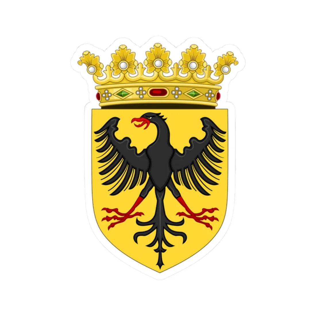 Coat of Arms of the King of the Romans c.1433-1486 (Austria) (Coat of Arms) STICKER Vinyl Kiss-Cut Decal 2 Inch White - The Sticker Space