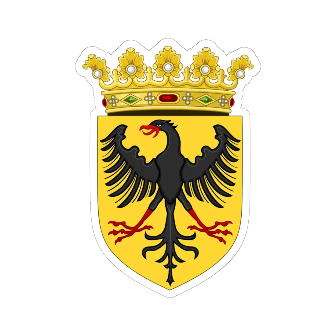 Coat of Arms of the King of the Romans c.1433-1486 (Austria) (Coat of Arms) STICKER Vinyl Kiss-Cut Decal 6 Inch White - The Sticker Space