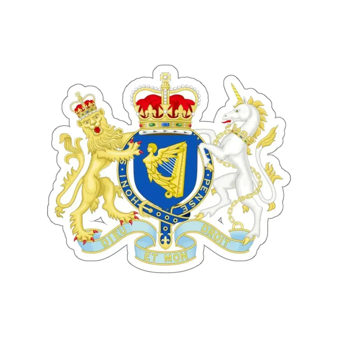 Coat of Arms of The Kingdom Ireland STICKER Vinyl Die-Cut Decal - The Sticker Space