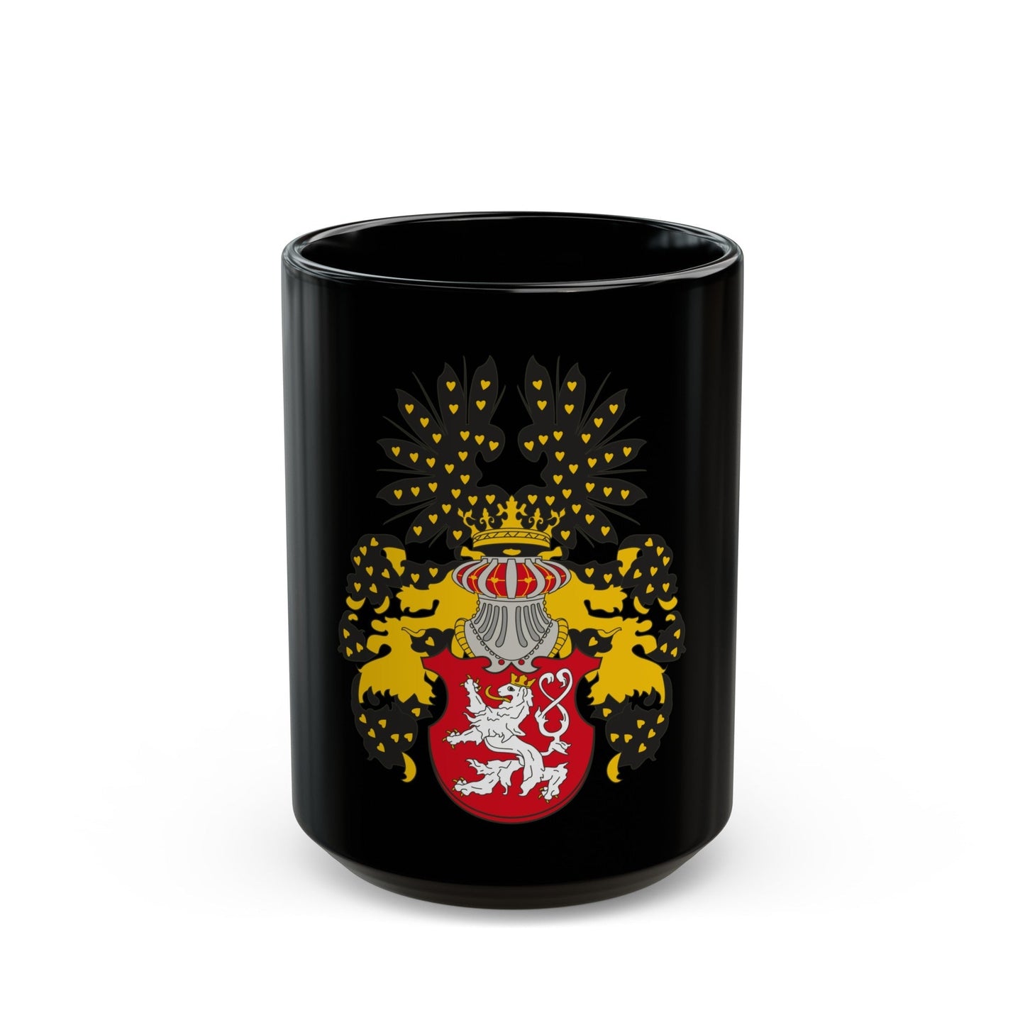 Coat of arms of the Kingdom of Bohemia - Black Coffee Mug-15oz-The Sticker Space