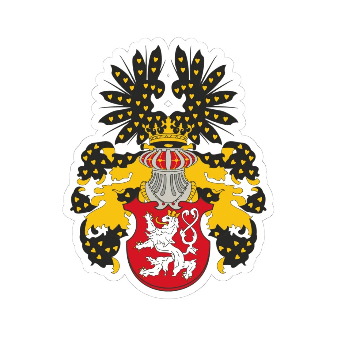 Coat of arms of the Kingdom of Bohemia (Poland) (Coat of Arms) STICKER Vinyl Kiss-Cut Decal 4 Inch White - The Sticker Space