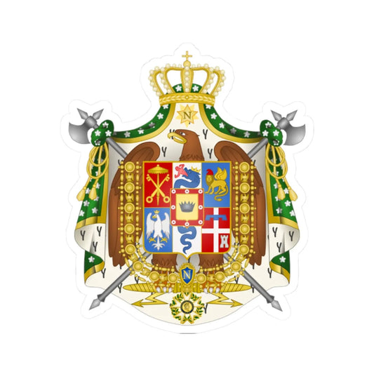 Coat of Arms of the Kingdom of Italy 1805-1814 (Italy) (Coat of Arms) STICKER Vinyl Kiss-Cut Decal 2 Inch White - The Sticker Space