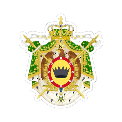 Coat of arms of the Kingdom of Italy 1805-1814 round shield version (Italy) (Coat of Arms) STICKER Vinyl Kiss-Cut Decal 6 Inch White - The Sticker Space