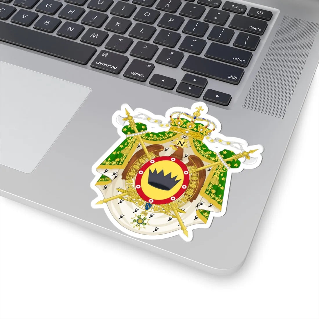 Coat of arms of the Kingdom of Italy 1805-1814 round shield version (Italy) (Coat of Arms) STICKER Vinyl Kiss-Cut Decal - The Sticker Space