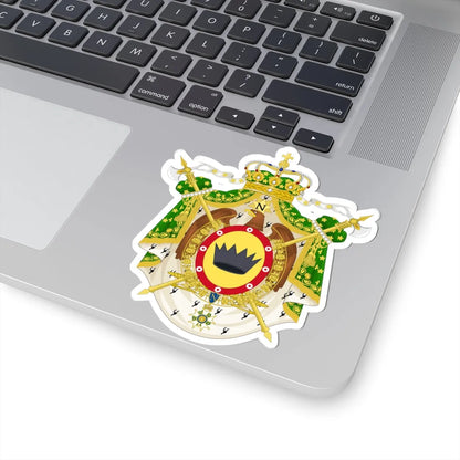 Coat of arms of the Kingdom of Italy 1805-1814 round shield version (Italy) (Coat of Arms) STICKER Vinyl Kiss-Cut Decal - The Sticker Space