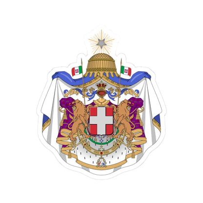 Coat of arms of the Kingdom of Italy 1870 (Italy) (Coat of Arms) STICKER Vinyl Kiss-Cut Decal 3 Inch White - The Sticker Space