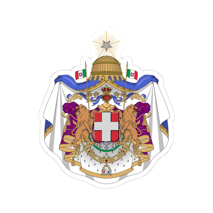 Coat of arms of the Kingdom of Italy 1870 (Italy) (Coat of Arms) STICKER Vinyl Kiss-Cut Decal 4 Inch White - The Sticker Space
