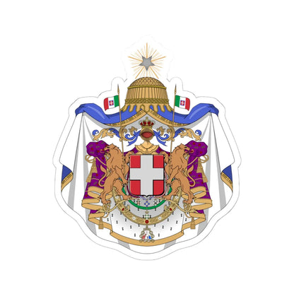 Coat of arms of the Kingdom of Italy 1870 (Italy) (Coat of Arms) STICKER Vinyl Kiss-Cut Decal 6 Inch White - The Sticker Space