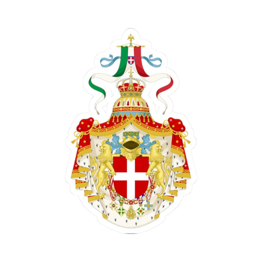 Coat of arms of the Kingdom of Italy 1890 (Italy) (Coat of Arms) STICKER Vinyl Kiss-Cut Decal 2 Inch White - The Sticker Space