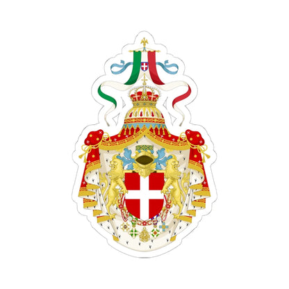 Coat of arms of the Kingdom of Italy 1890 (Italy) (Coat of Arms) STICKER Vinyl Kiss-Cut Decal 6 Inch White - The Sticker Space