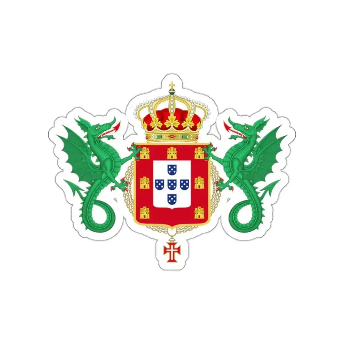 Coat of Arms of the Kingdom of Portugal 1640-1910 STICKER Vinyl Die-Cut Decal 2 Inch - The Sticker Space