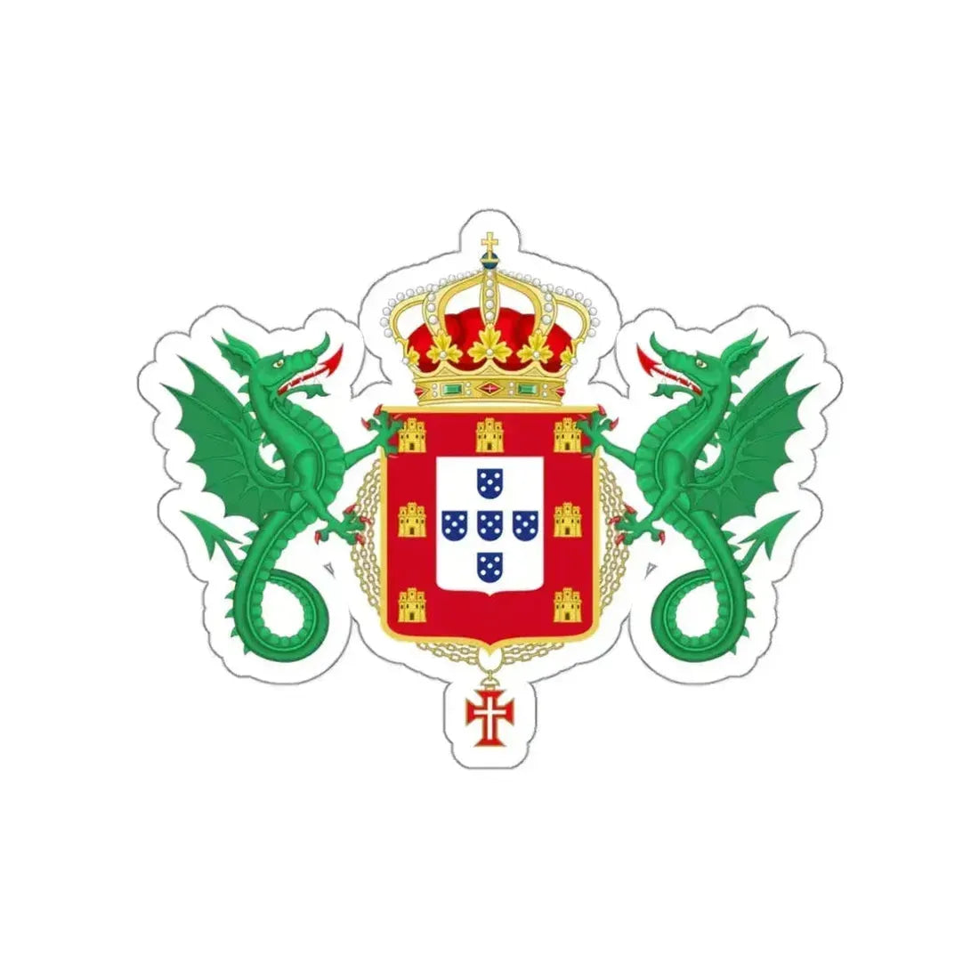 Coat of Arms of the Kingdom of Portugal 1640-1910 STICKER Vinyl Die-Cut Decal 3 Inch - The Sticker Space