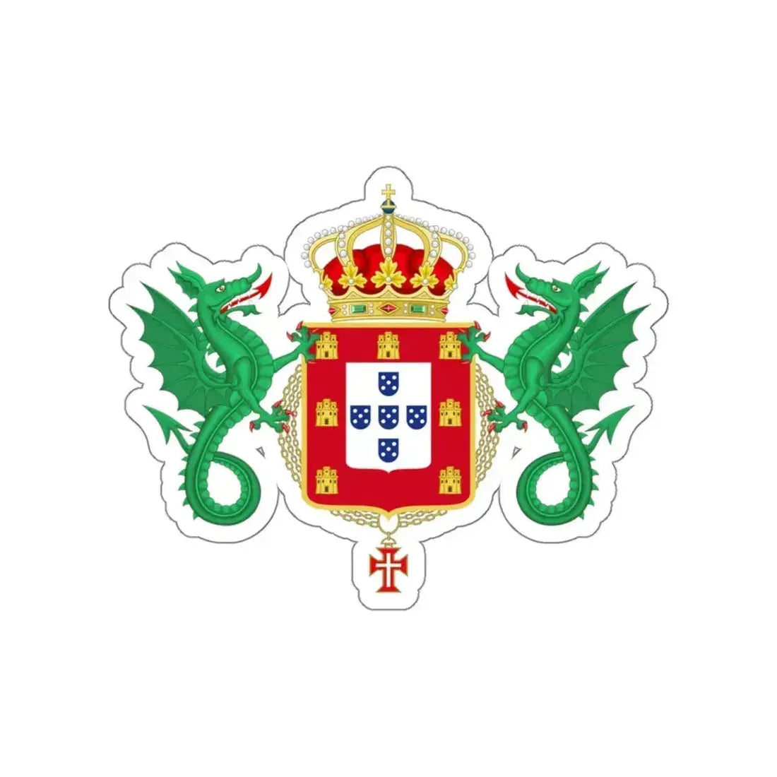 Coat of Arms of the Kingdom of Portugal 1640-1910 STICKER Vinyl Die-Cut Decal 4 Inch - The Sticker Space