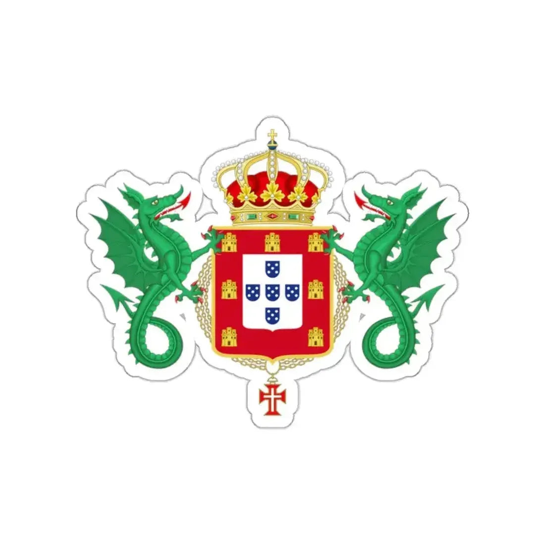 Coat of Arms of the Kingdom of Portugal 1640-1910 STICKER Vinyl Die-Cut Decal - The Sticker Space